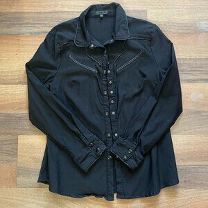 Black Western Goth Top by Katakomb